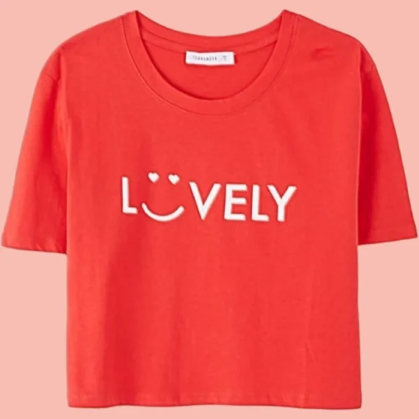 تيشيرت أحمر قصير  LOVELY